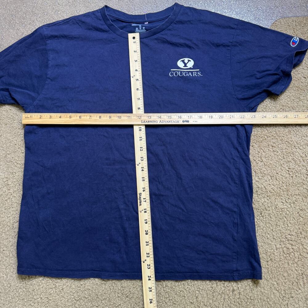 Champion Mens XL Navy BYU Brigham Young University Cougars Graphic Tee Shirt - Picture 6 of 6